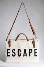 GJES CANVAS WEEKENDER NATURAL -BLACK $175.00