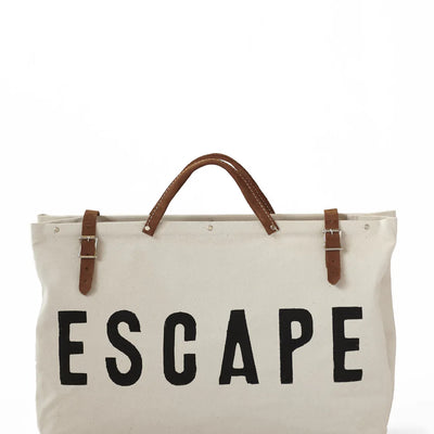GJES CANVAS WEEKENDER NATURAL -BLACK $175.00