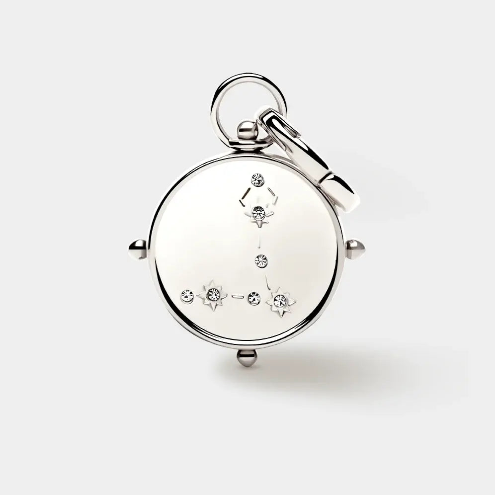 Zodiac 2 Sided Charm Silver