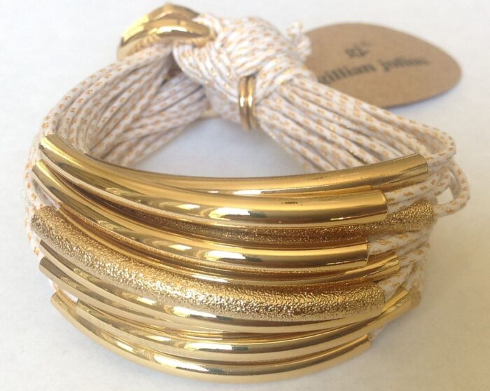 textured tubes metallic cord gold