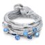 Silver tube opaque and clear crystals metallic cord
